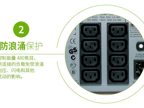 施耐德APC SUA1000UXICH 在线互动式UPS不间断电源/800W/1000VA 长机不带电池 图4