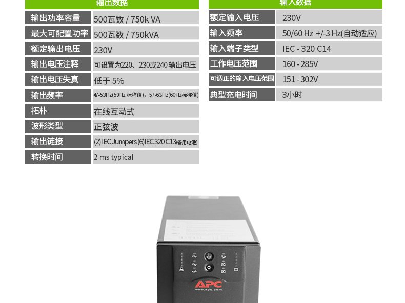 SUA750ICH Smart-UPS SUA 系列 实物与应用图示
