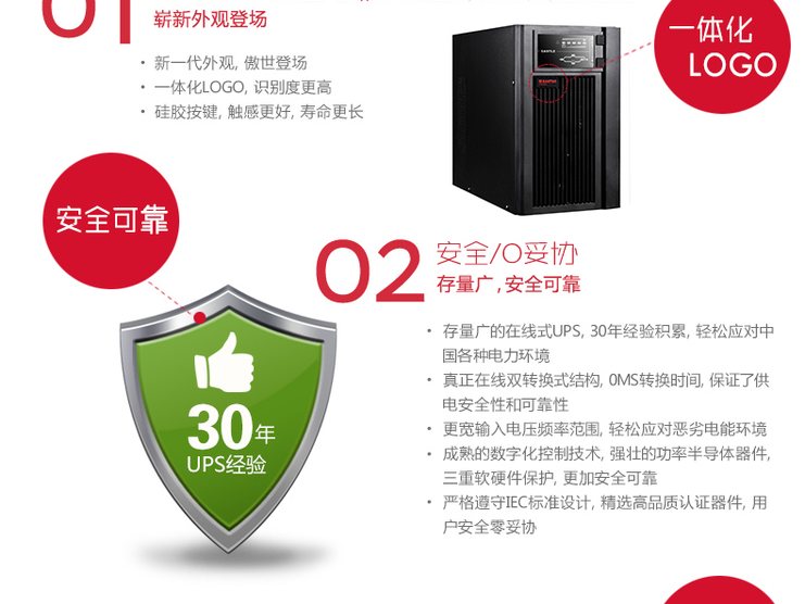 山特C3K 3000VA/2400W 标机在线式 UPS不间断电源 图3
